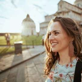 Focení u Šikmé věže v Pise s místním fotografem