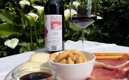 Lebensmittelverkostung und Besichtigung von Weinberg und Weinkeller unter der Leitung der Winzerin Montecarlo