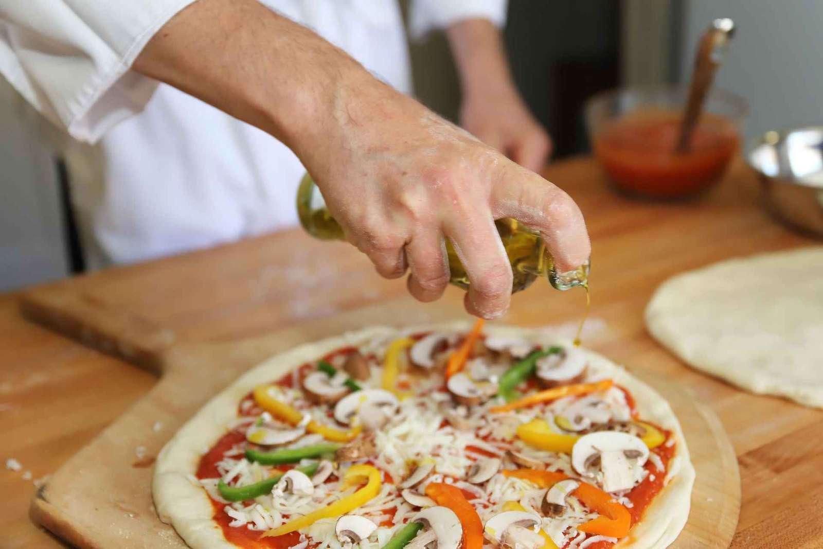 Clase de pizza y pan en Lucca en un restaurante local